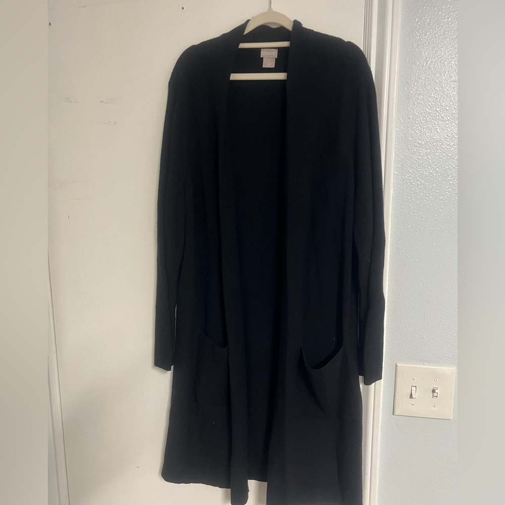Chico's Elegant Black Knit Cardigan
